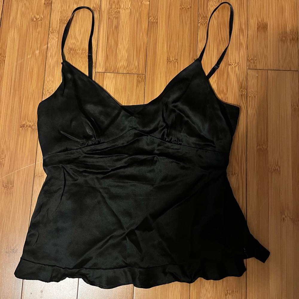 Express black satin cami top